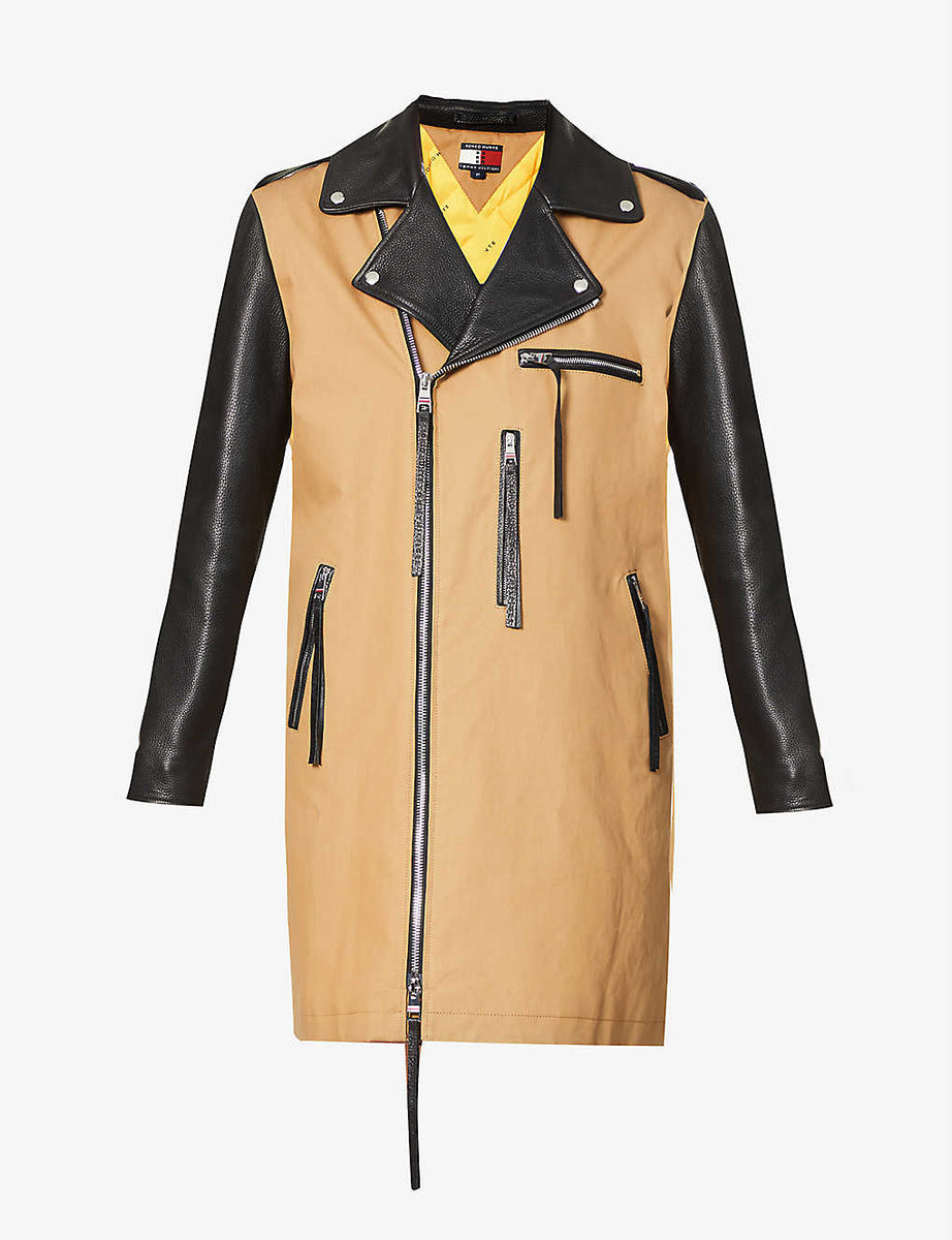 GUESS Faux Leather Belted Trench Coat