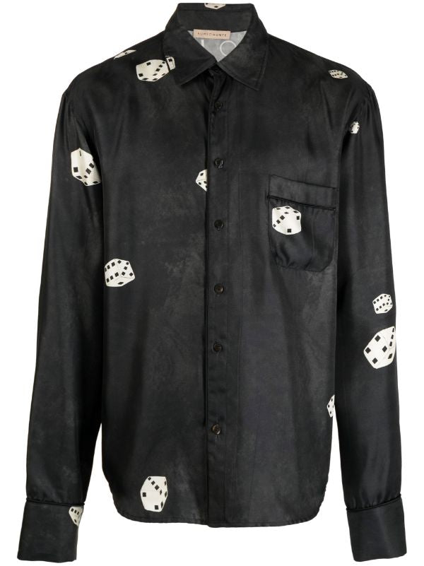 monogram dice silk shirt