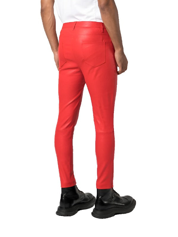 RED LEATHER PANT